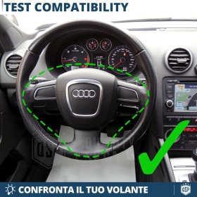 VOLANTE Deportivo para AUDI (03-16), Ergonómico Plano en Carbono y Piel | Reemplazo Perfecto
