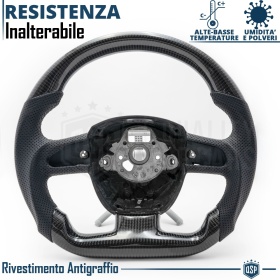 VOLANTE Deportivo para AUDI (03-16), Ergonómico Plano en Carbono y Piel | Reemplazo Perfecto