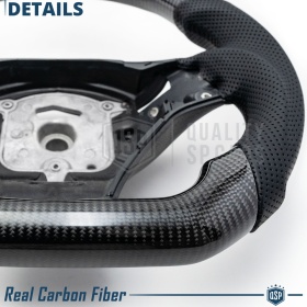 VOLANTE Deportivo para BMW Serie 1 E88 E82, Plano en Carbono y Piel | Reemplazo Ergonómico
