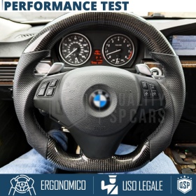 VOLANTE Deportivo para BMW Serie 3 E90 E91, Plano en Carbono y Piel | Reemplazo Ergonómico