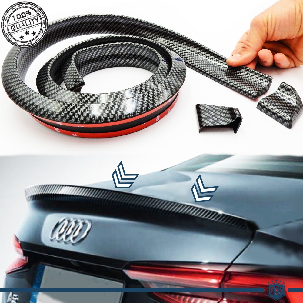 SPOILER Alerón trasero Adhesivo PARA AUDI TT-R8, LABIO Maletero / Techo en EPDM Efecto Fibra de Carbono NEGRO flexible SPOILER Alerón trasero Adhesivo PARA AUDI TT-R8, LABIO Maletero / Techo en EPDM Efecto Fibra de Carbono NEGRO flexible