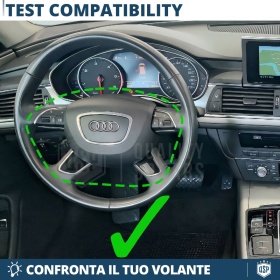 VOLANTE Deportivo para Audi A6 C7, Plano en Carbono y Piel | Reemplazo Ergonómico