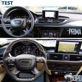 VOLANTE Deportivo para Audi A7 C7, Plano en Carbono y Piel | Reemplazo Ergonómico