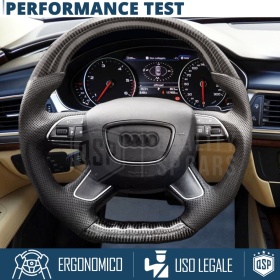 VOLANTE Deportivo para Audi A7 C7, Plano en Carbono y Piel | Reemplazo Ergonómico