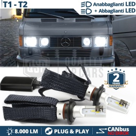 Kit LED H4 para MERCEDES T1, T2 Luces de Cruce + Carretera | 6500K 8000LM CANbus