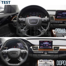 VOLANTE Deportivo para Audi A8 D4-4H Plano en Carbono y Piel | Reemplazo Ergonómico
