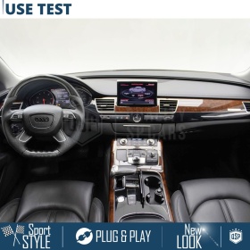 VOLANTE Deportivo para Audi A8 D4-4H Plano en Carbono y Piel | Reemplazo Ergonómico