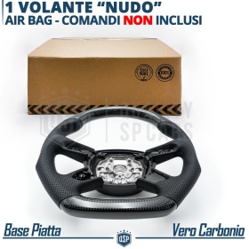 VOLANTE Deportivo para Audi Q5 8R 12-16 Plano en Carbono y Piel | Reemplazo Ergonómico