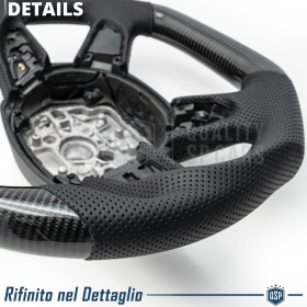 VOLANTE Deportivo para Audi Q5 8R 12-16 Plano en Carbono y Piel | Reemplazo Ergonómico
