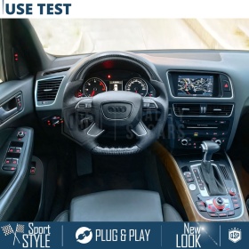 VOLANTE Deportivo para Audi Q5 8R 12-16 Plano en Carbono y Piel | Reemplazo Ergonómico