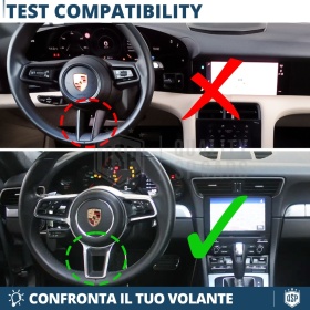 VOLANTE Deportivo para Porsche 911-991 15-18, Plano en Carbono y Piel | Reemplazo Ergonómico