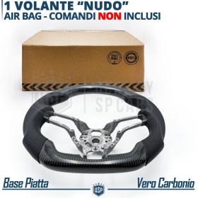 VOLANTE Deportivo para Porsche 911-991 15-18, Plano en Carbono y Piel | Reemplazo Ergonómico