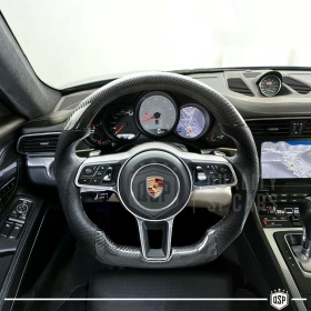 VOLANTE Deportivo para Porsche 911-991 15-18, Plano en Carbono y Piel | Reemplazo Ergonómico