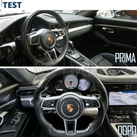 VOLANTE Deportivo para Porsche 911-991 15-18, Plano en Carbono y Piel | Reemplazo Ergonómico