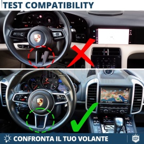 VOLANTE Sportivo Per Porsche Cayenne 2 14-17, Base Piatta Carbonio e Pelle | Ricambio Ergonomico