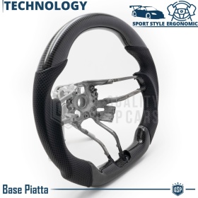 VOLANTE Sportivo Per Porsche Cayenne 2 14-17, Base Piatta Carbonio e Pelle | Ricambio Ergonomico