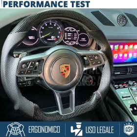 VOLANTE Deportivo para Porsche Cayenne 3 (17-21), Plano en Carbono y Piel | Reemplazo Ergonómico