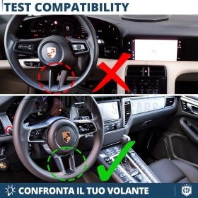 VOLANTE Deportivo para Porsche Macan 13-18, Plano en Carbono y Piel | Reemplazo Ergonómico