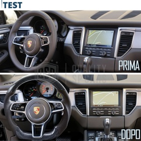 VOLANTE Deportivo para Porsche Macan 13-18, Plano en Carbono y Piel | Reemplazo Ergonómico
