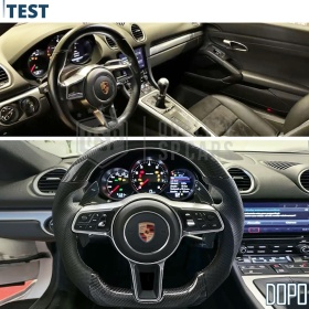 VOLANTE Deportivo para Porsche Cayman-982, Plano en Carbono y Piel | Reemplazo Ergonómico