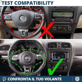 VOLANTE Sportivo Per VW Golf 6, Base Piatta, in Carbonio e Pelle | Ricambio Ergonomico Perfetto