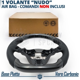 VOLANTE Sportivo Per VW Golf 6, Base Piatta, in Carbonio e Pelle | Ricambio Ergonomico Perfetto