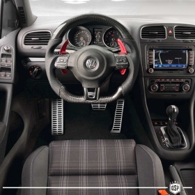 VOLANTE Sportivo Per VW Golf 6, Base Piatta, in Carbonio e Pelle | Ricambio Ergonomico Perfetto