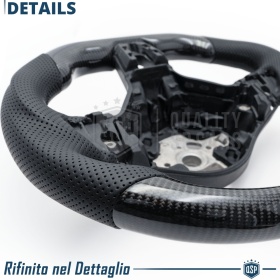 VOLANTE Sportivo Per VW Golf 6, Base Piatta, in Carbonio e Pelle | Ricambio Ergonomico Perfetto
