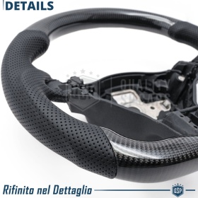 VOLANTE Sportivo Per VW Golf 6, Base Piatta, in Carbonio e Pelle | Ricambio Ergonomico Perfetto