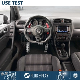 VOLANTE Sportivo Per VW Golf 6, Base Piatta, in Carbonio e Pelle | Ricambio Ergonomico Perfetto
