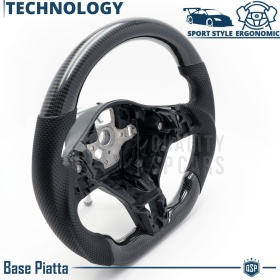 VOLANTE Sportivo Per VW Golf 6, Base Piatta, in Carbonio e Pelle | Ricambio Ergonomico Perfetto