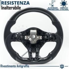 VOLANTE Sportivo Per VW Golf 6, Base Piatta, in Carbonio e Pelle | Ricambio Ergonomico Perfetto