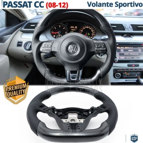VOLANTE Deportivo para VW Passat CC, Plano en Carbono y Piel | Reemplazo Ergonómico