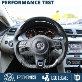 VOLANTE Deportivo para VW Passat CC, Plano en Carbono y Piel | Reemplazo Ergonómico