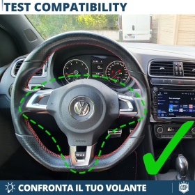 VOLANTE Deportivo para VW Polo 6R, Plano en Carbono y Piel | Reemplazo Ergonómico