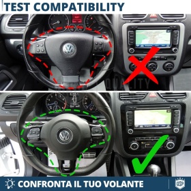 VOLANTE Deportivo para VW Scirocco 3, Plano en Carbono y Piel | Reemplazo Ergonómico