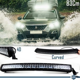1 Barra Led 6000K Curvada para Peugeot SUV Off-Road 83 CM Ajustable Luz Spot