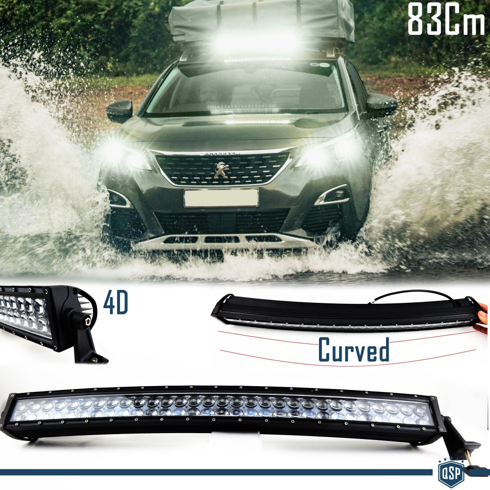 1 Barra Led 6000K Curvada para Peugeot SUV Off-Road 83 CM Ajustable Luz Spot 1 Barra Led 6000K Curvada para Peugeot SUV Off-Road 83 CM Ajustable Luz Spot