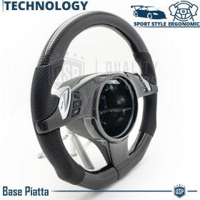 VOLANTE Deportivo para Porsche Cayenne 2 10-14, Plano Carbono y Piel | Reemplazo Ergonómico