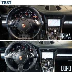 VOLANTE Deportivo para Porsche 911-991 11-15, Plano Carbono y Piel | Reemplazo Ergonómico