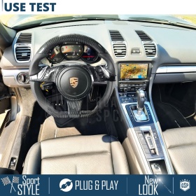 VOLANTE Deportivo para Porsche Boxster 981, Plano Carbono y Piel | Reemplazo Ergonómico