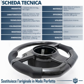 VOLANTE Deportivo para Porsche Boxster 981, Plano Carbono y Piel | Reemplazo Ergonómico
