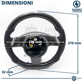 VOLANTE Deportivo para Porsche Boxster 981, Plano Carbono y Piel | Reemplazo Ergonómico