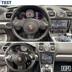 VOLANTE Deportivo para Porsche Cayman-981, Plano Carbono y Piel | Reemplazo Ergonómico