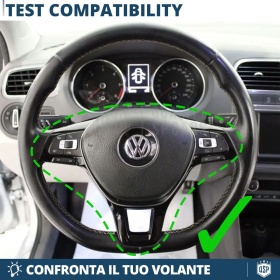 VOLANTE Deportivo para VW Polo 6C 14-18, Plano en Carbono y Piel | Reemplazo Ergonómico  Perfecto
