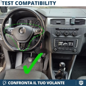 Sport STEERING WHEEL for VW Caddy 3 15-20, D Shape in Carbon and Leather | Replacement Ergonomic