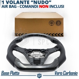 Sport STEERING WHEEL for VW Caddy 3 15-20, D Shape in Carbon and Leather | Replacement Ergonomic