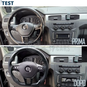 Sport STEERING WHEEL for VW Caddy 3 15-20, D Shape in Carbon and Leather | Replacement Ergonomic