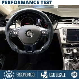 VOLANTE Deportivo para VW Passat B8, Plano en Carbono y Piel | Reemplazo Ergonómico