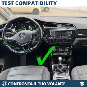 VOLANTE Deportivo para VW Touran 2, Plano en Carbono y Piel | Reemplazo Ergonómico
